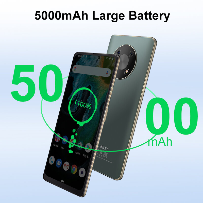 Смартфон Cubot MAX 3, 6,95-дюйма большой полноэкранный экран, мини-планшет, мобильный телефон, 48МП тройная камера, массивная батарея 5000мАч, Android 11, NFC, 4G Два SIM-карта, 4 ГБ + 64 ГБ памяти (расширенная 256 ГБ)