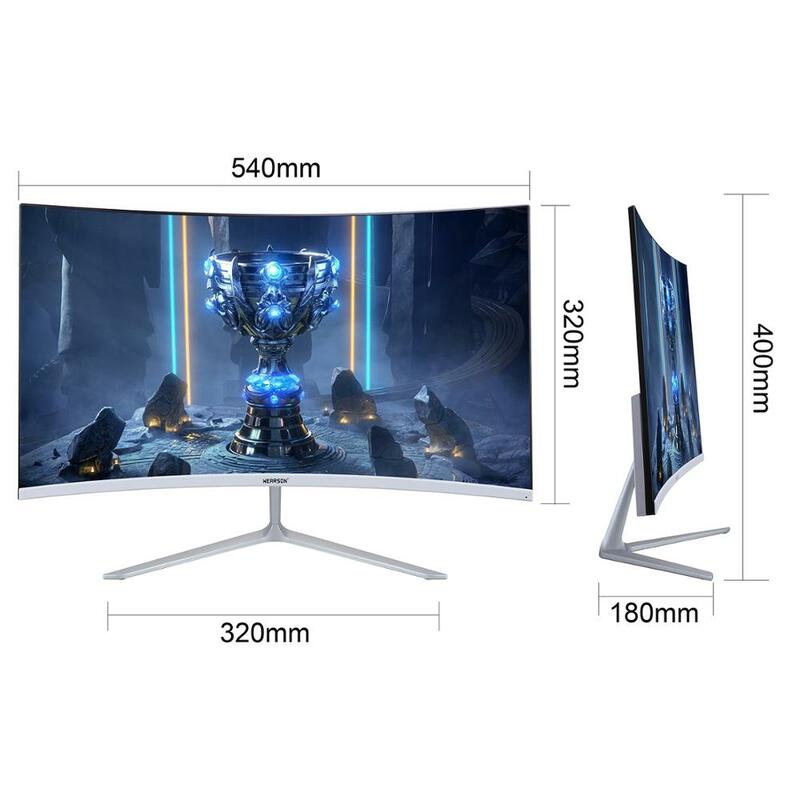 Wearson 23.8 inch Ultra Thin Flexural 7mm Curved Widescreen LCD Gaming Monitor HDMI VGA input 2ms Response WS238H