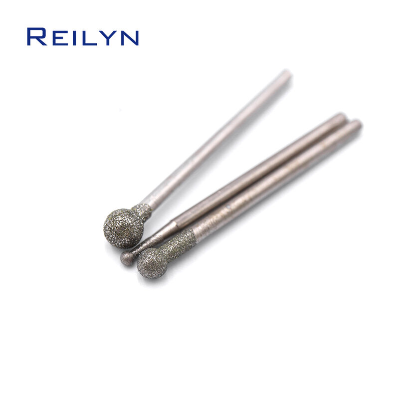 2.35mm shank Medium grade Ball shape diamond abrasive bits peeling needle F type bits die grinder/dremel/rotary tools for dremel