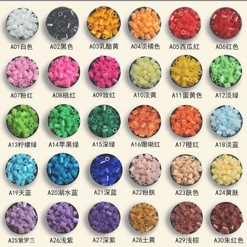 1000pcs /Bag 2.6mm Mini Hama Beads kids toys Available Perler PUPUKOU Activity Fuse Beads