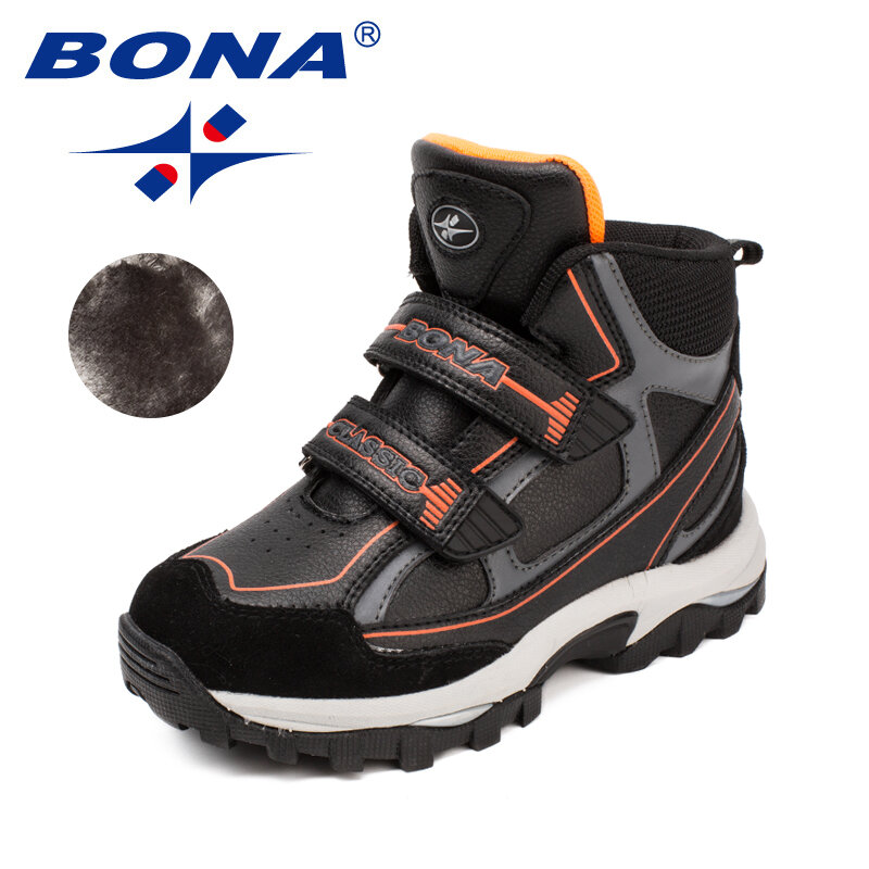 BONA 2022นักออกแบบใหม่ฤดูหนาวหิมะรองเท้าบูทเด็กตุ๊กตาสูงด้านบนรองเท้าเด็กรองเท้าผ้าใบยาง Anti-Slip รองเท้าสาว