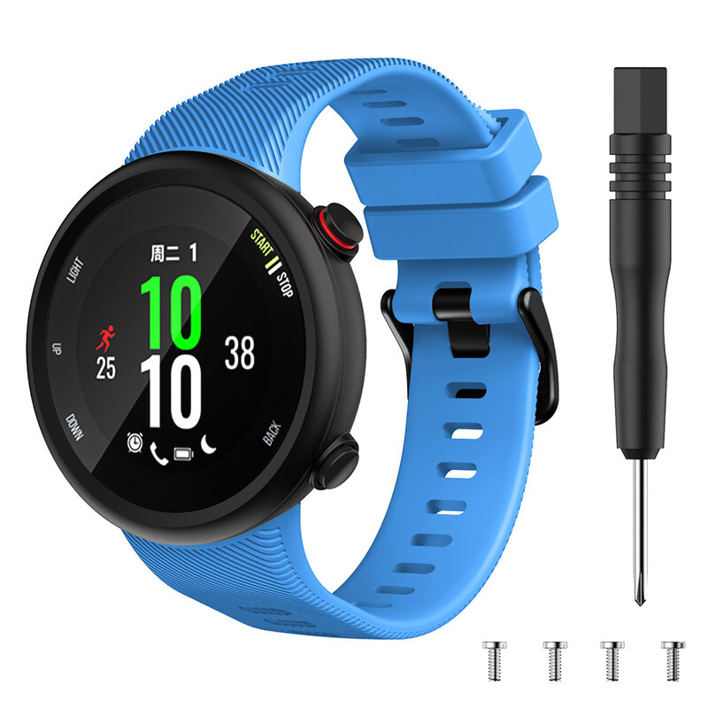 Tali jam tangan silikon untuk Garmin Forerunner 45 45S, tali jam tangan pintar untuk Garmin berenang 2