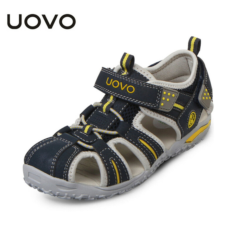 Новое поступление, летняя пляжная обувь UOVO, детские сандалии с закрытым носком для малышей, детская модная дизайнерская обувь для мальчиков и девочек #24-38