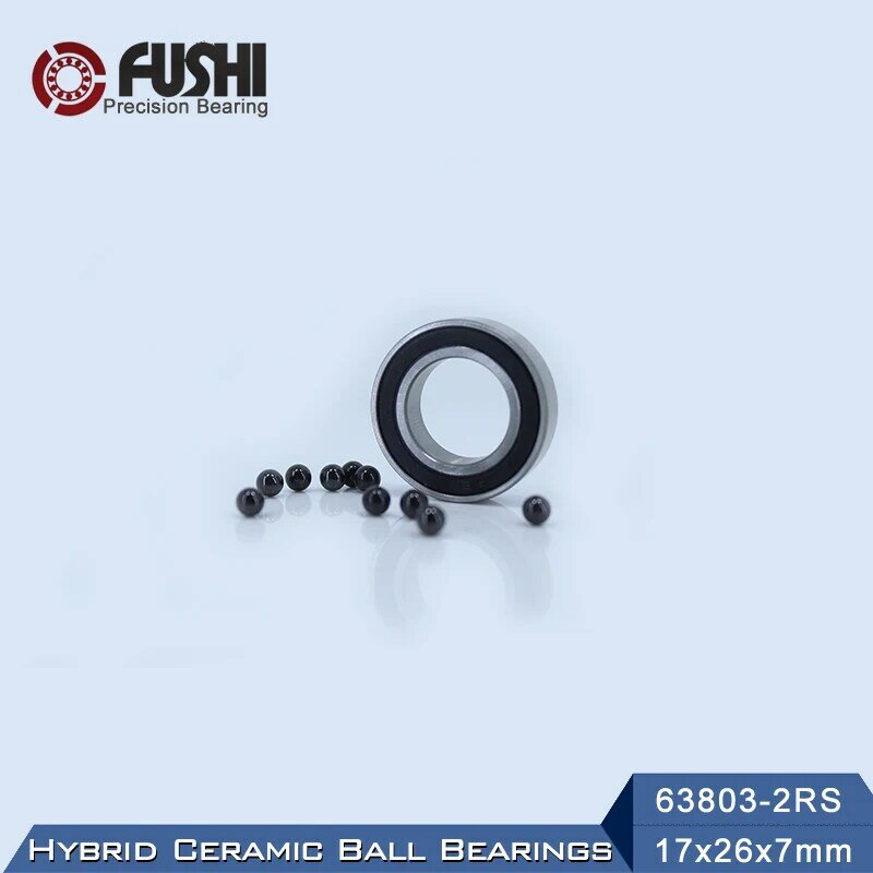 63803 Hybrid Ceramic Bearing 17*26*7 mm ABEC-1 1PC Industry Motor Spindle 63803HC Hybrids Si3N4 Ball Bearings 3NC 63803RS