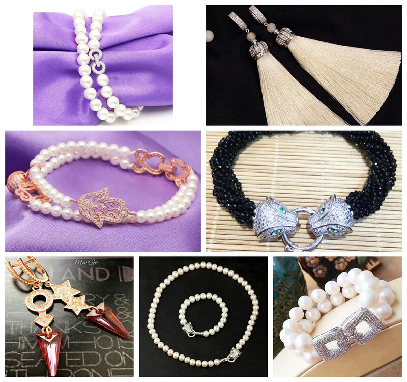 Heißer Verkauf Mode Verschlüsse Zubehör DIY Schmuck Erkenntnisse Komponenten Fit Machen Multi Strand Perle Armbänder Halsketten Verschluss