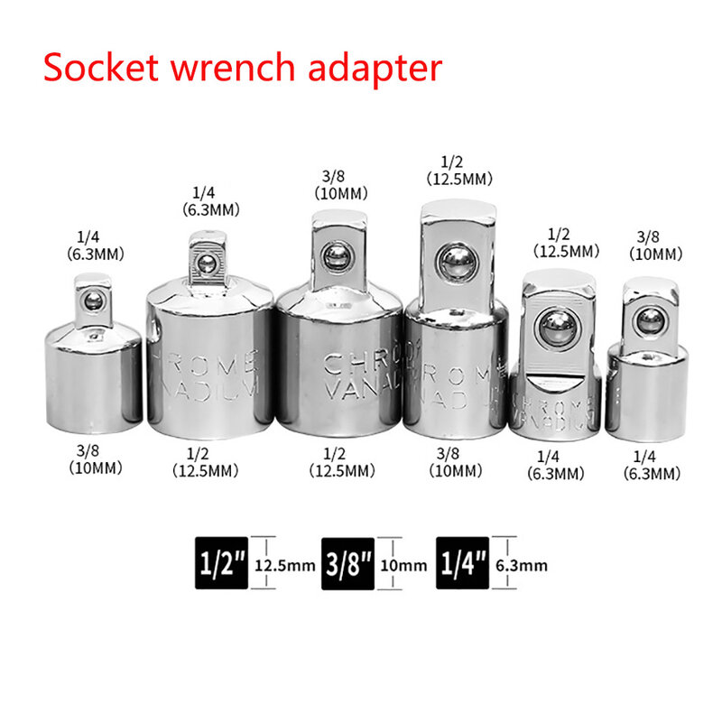 Ratchet Wrench Socket Converter Head Sleeve Adapter 1/2" Big Fly To 3/8" 1/4" Hand Tools