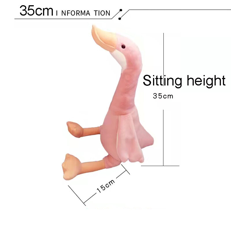 Peluche de pato blanco suave para niñas y niños, muñeco gigante de peluche de ganso de cuello largo, 28/35/50cm, envío gratis