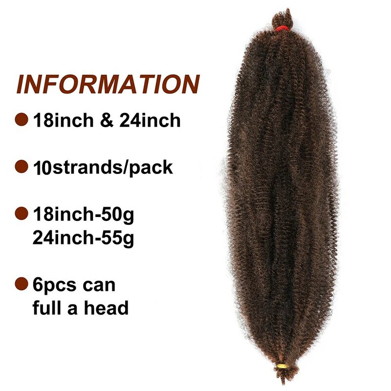YunRong Kinky Marley intrecciare i capelli Springy Afro Twist Crochet Hair Bulk Extensions Faux Locs macony Braid per le donne africane