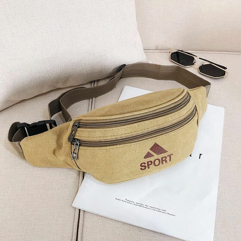 Factory Wholesale Multi-Functional Outdoor Sports Close-fitting Men's and Women's Canvas Waist Pack Wear-Resistant Running Purse