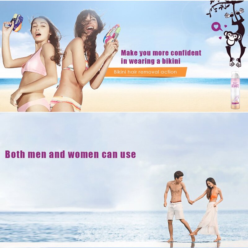 Natural Hair Removal Cream For Men & Women Painless Permanent Hair Removal Spray Gentle Bikini Depilatory Bubble