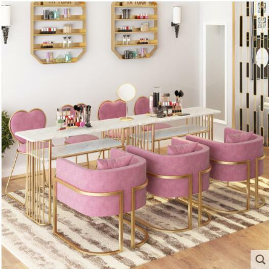 Скандинавский стол для ногтей в стиле знаменитостей, специальная цена, экономичный мраморный стол для ногтей и стул, одинарный и двойной стол для ногтей
