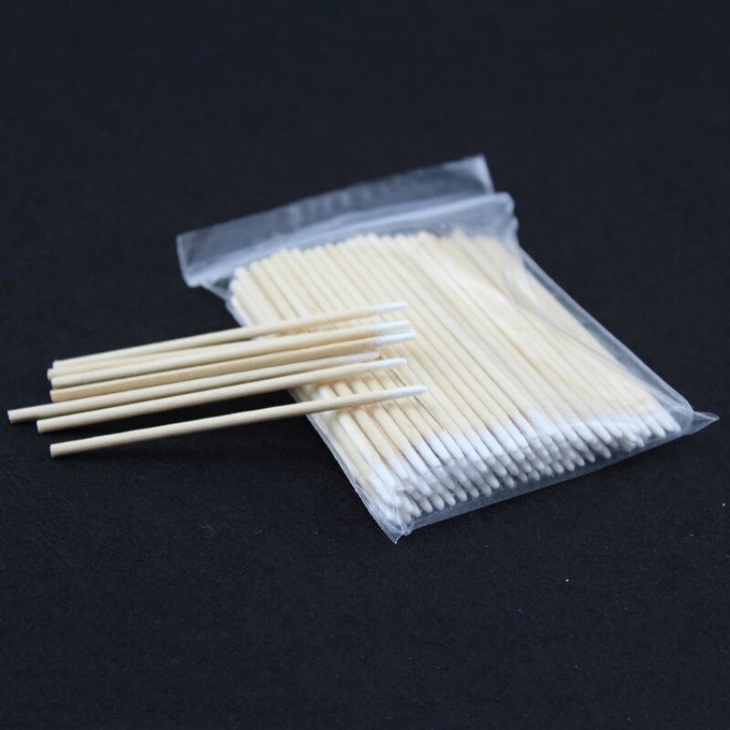 100 PCS Disposable Skimmed Tip Soft Skin-friendly Cotton Swab Semi Permanent Tattoo Embroidery Applying Cleaning Assist Tool