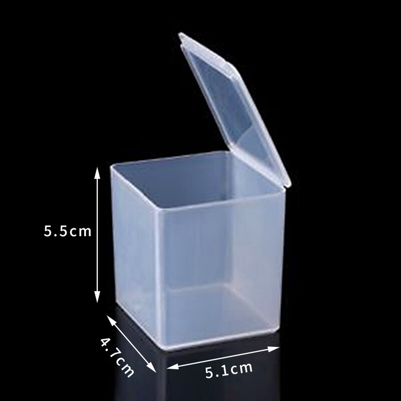 1 шт., Маленькая прозрачная прямоугольная пластиковая коробка для хранения бижутерии