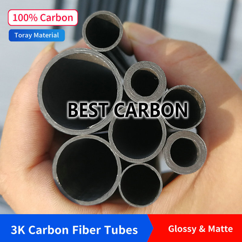 Free shiping30 31 32 34 35 36 38 40 42 44 47 50 55 60mm,500mm length High Quality Plain glossy 3K Carbon Fiber Fabric Wound Tube