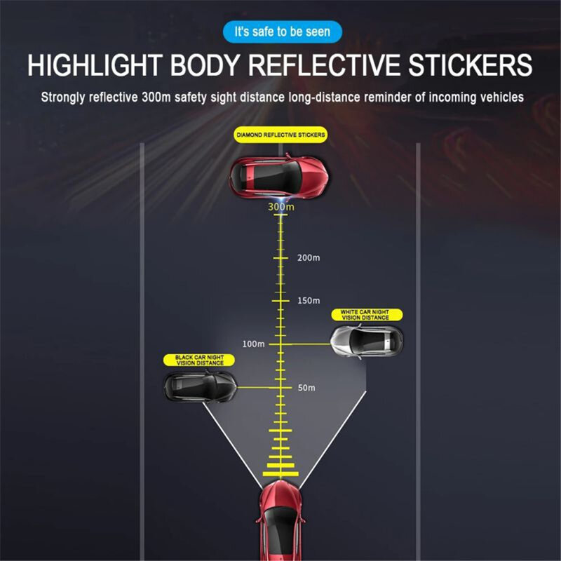 8 General-Purpose 3D Carbon Fiber Car Door Handle Stickers Scratch-Resistant Stickers Car Safety Reflective Strip Car Stickers