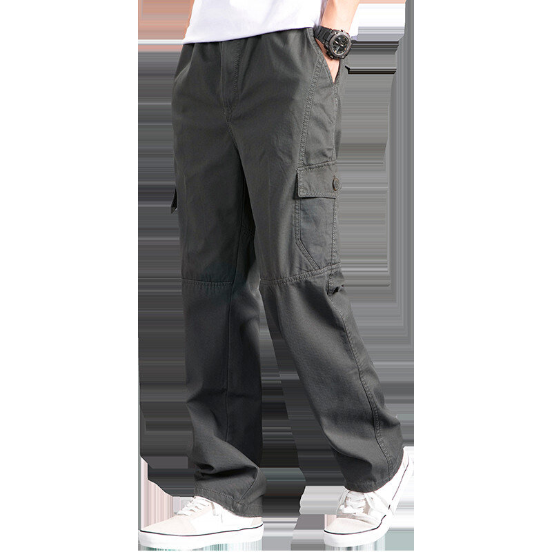 Nuovi pantaloni Cargo pantaloni dritti larghi da uomo Plus Size abbigliamento abbigliamento da lavoro pantaloni da jogging giapponesi Homme pantaloni Casual in cotone sportivo