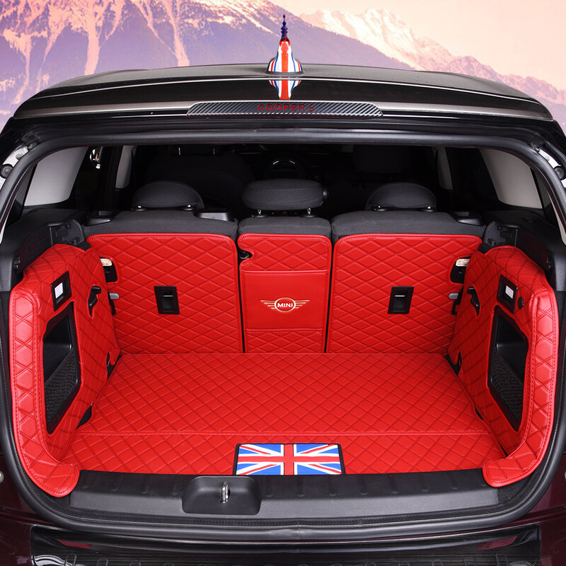 For MINI ONE Cooper F55 F56 R56 Car Trunk Mat leather rear luggage floor mat car accessories interior Auto styling Decoration