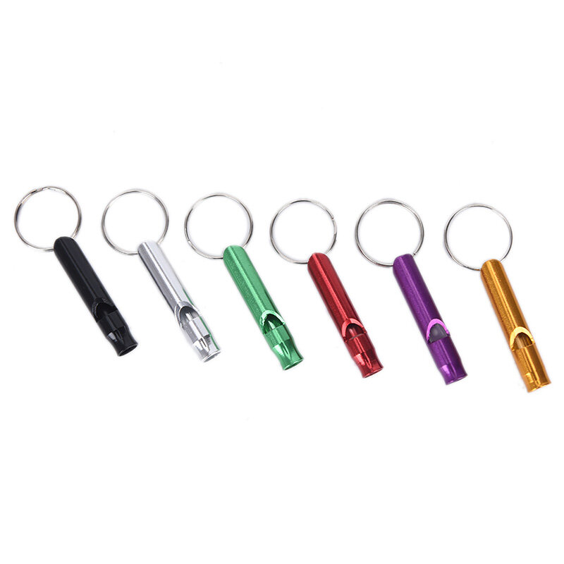 1Pcs Outdoor Metal Multifunction Whistle Pendant With Keychain Keyring For Outdoor Survival Emergency
