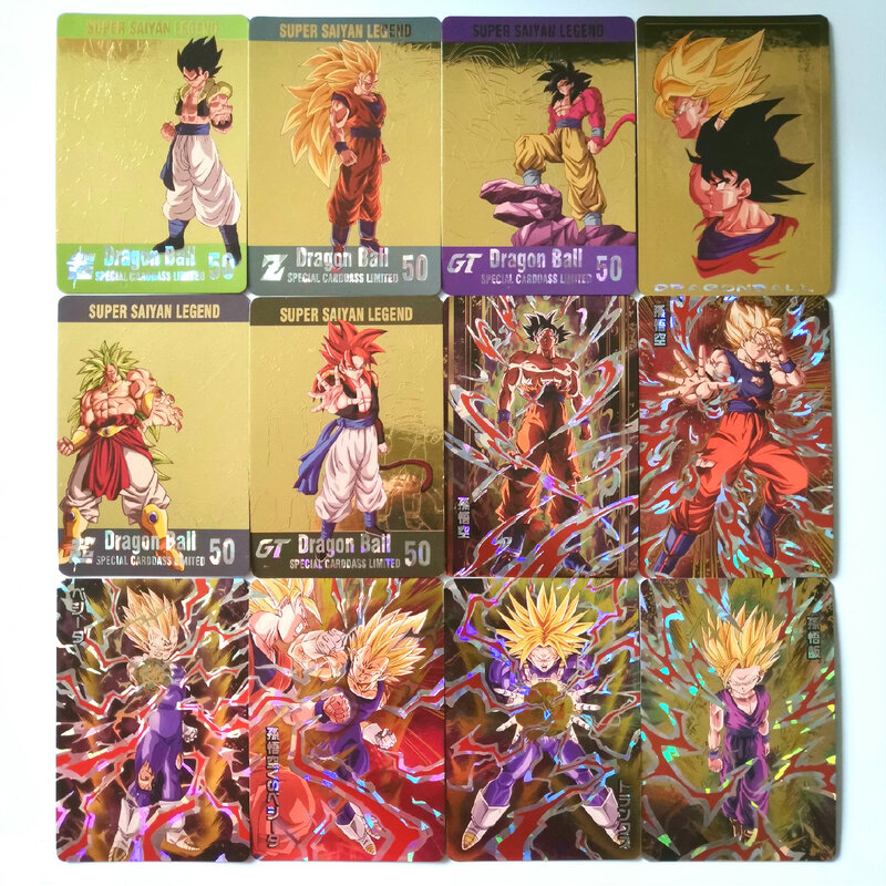 41 스타일 핫 스탬핑 드래곤 Z 본능 Goku Vegeta 슈퍼 영웅 배틀 카드 게임 컬렉션 애니메이션 카드