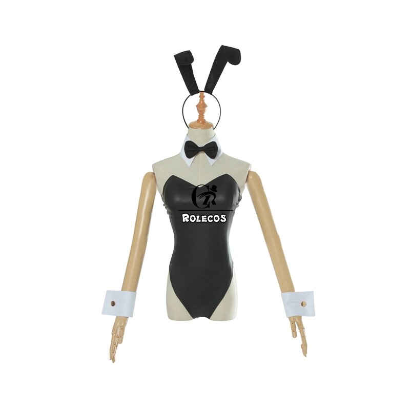 ROLECOS-애니메이션 사쿠라지마 마이 코스프레 의상, 크리스마스 여성 블랙 섹시한 점프 슈트, 래컬은 토끼 소녀 Senpai cos를 꿈꾸지 않습니다