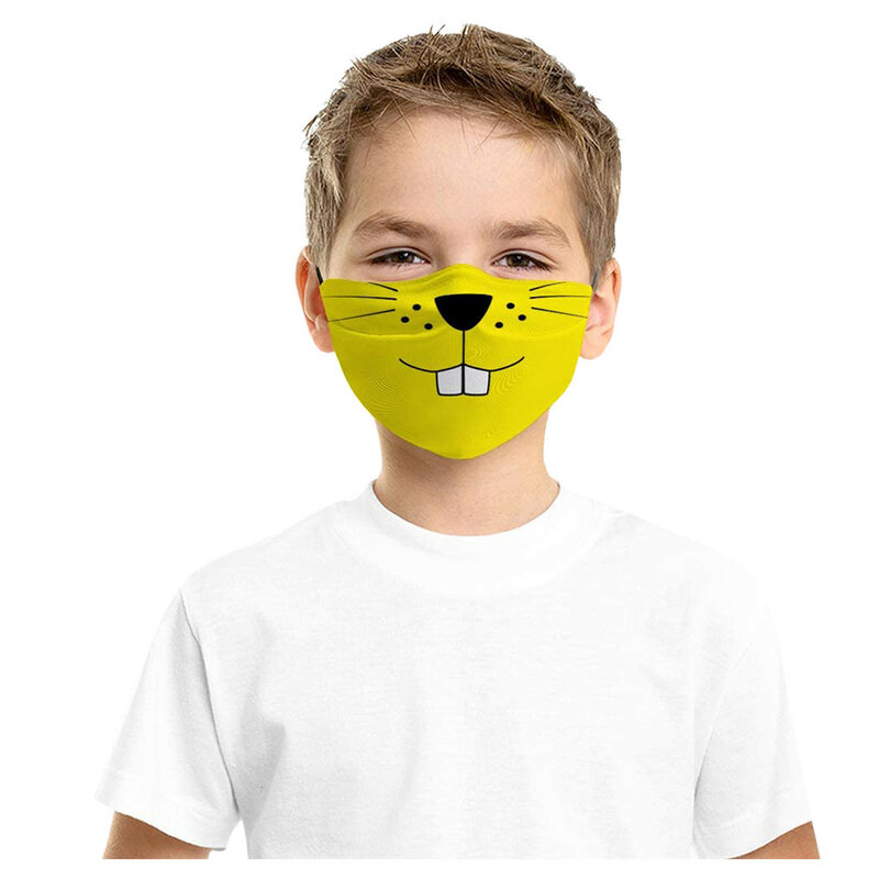 1PC Children's 3D Cartoon Print Mask Outdoor Kids boys Girls Cartoon Print Adjustable Filter Safet Protect Cotton Face Maske