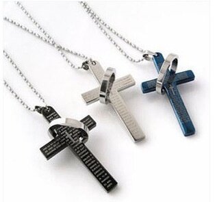 Bijbel Rune Cross Ring Titanium Stalen Ketting Mannen Ketting Mannen Paar Ketting
