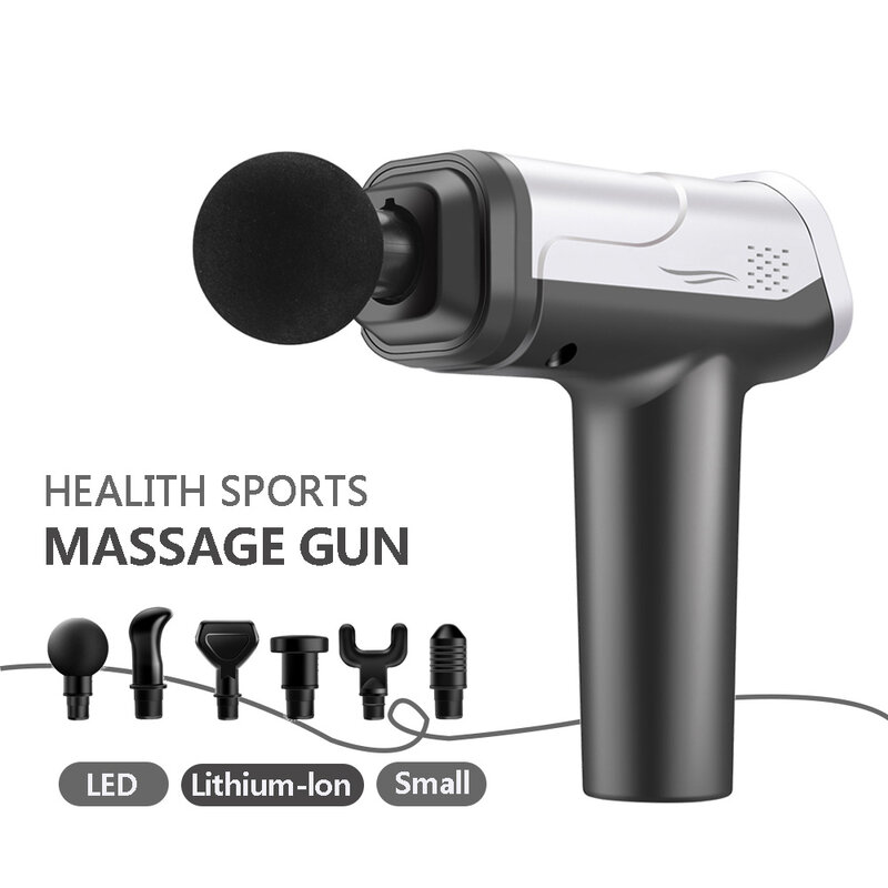 Arma de massagem corporal display lcd exercício muscular massageador elétrico arma cabeça massageador para o pescoço e volta vibrador emagrecimento moldar