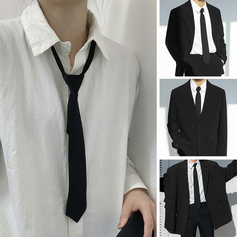 Tie For Men Women Zipper Tie Black Clip On Men Tie Security Ties Unisex Tie Clothes Neckties Funeral Porter Steward Matte Ties