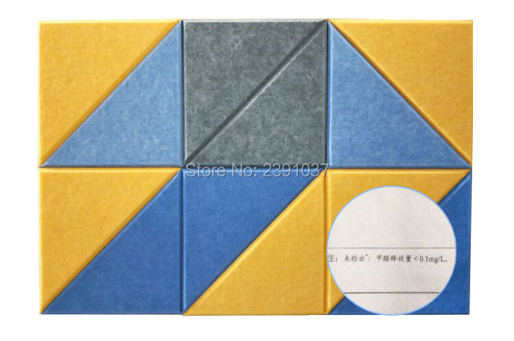 Eco-vriendelijk polyester materiaal akoestisch wandpaneel, creativiteit, driehoek akoestische behandeling, 1 pak, 32 stuks