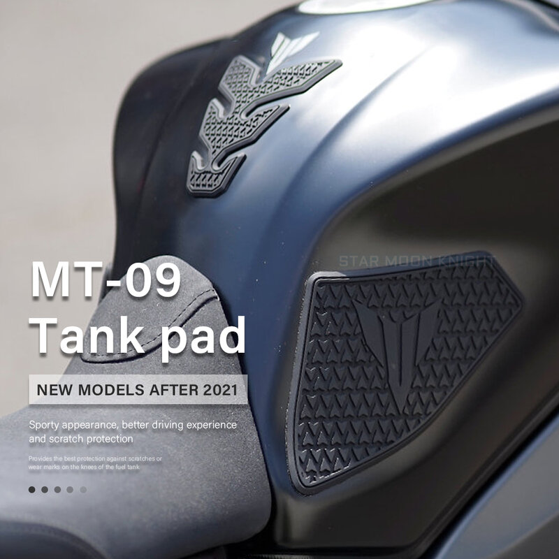 Untuk Yamaha MT-09 MT 09 MT09 dari 2021 - Side Tangki Bahan Bakar Bantalan Tangki Pelindung Stiker Decal Gas Lutut Bantalan Traksi Tankpad