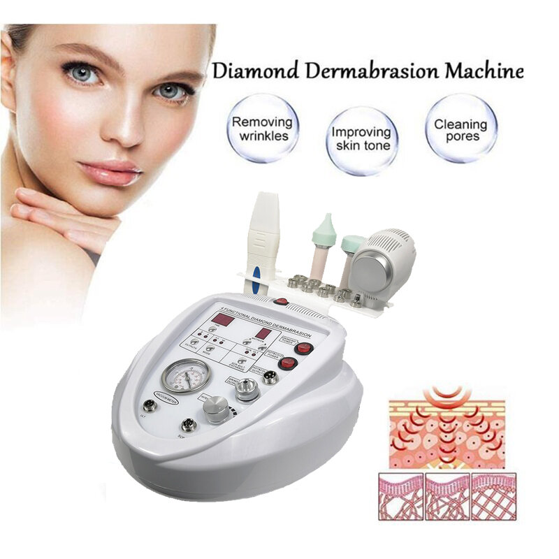 Diamond Microdermabrasion Dermabrasion เครื่องขัดความงามอุปกรณ์ริ้วรอย/สิว Remover Scrubber Face Care อุปกรณ์