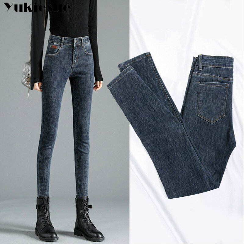 Jeans für Frauen Jeans mit Hoher Taille Jeans Frau Hohe Elastische mode Stretch-Jeans weibliche gewaschen denim dünne bleistift hosen