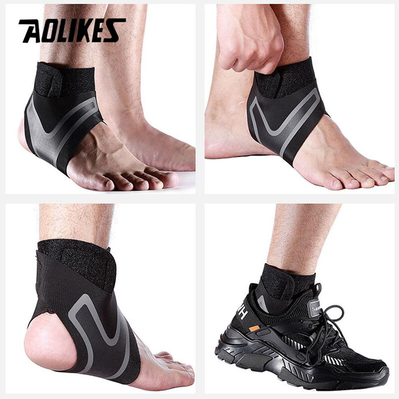 AOLIKES penyangga pergelangan kaki, perlindungan pergelangan kaki pengaturan gratis elastisitas, pencegahan keseleo, pita pelindung kebugaran olahraga