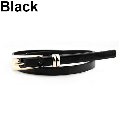 Women's Fashion Candy Color Faux Leather Buckle Skinny Belt Thin Waistband Sash Candy Color Solid Color Thin Waistband All-Match