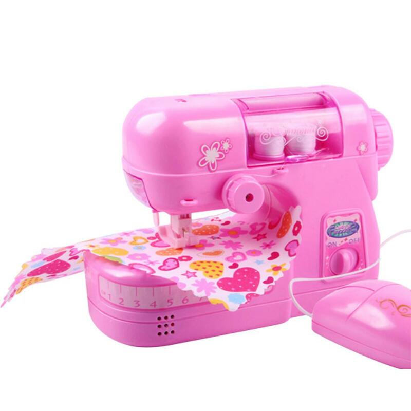 Kuulee Kids Girl Simulation Children Sewing Machine Small Toy Sets Pretend Toy Simulation Sewing Machine Household Toy