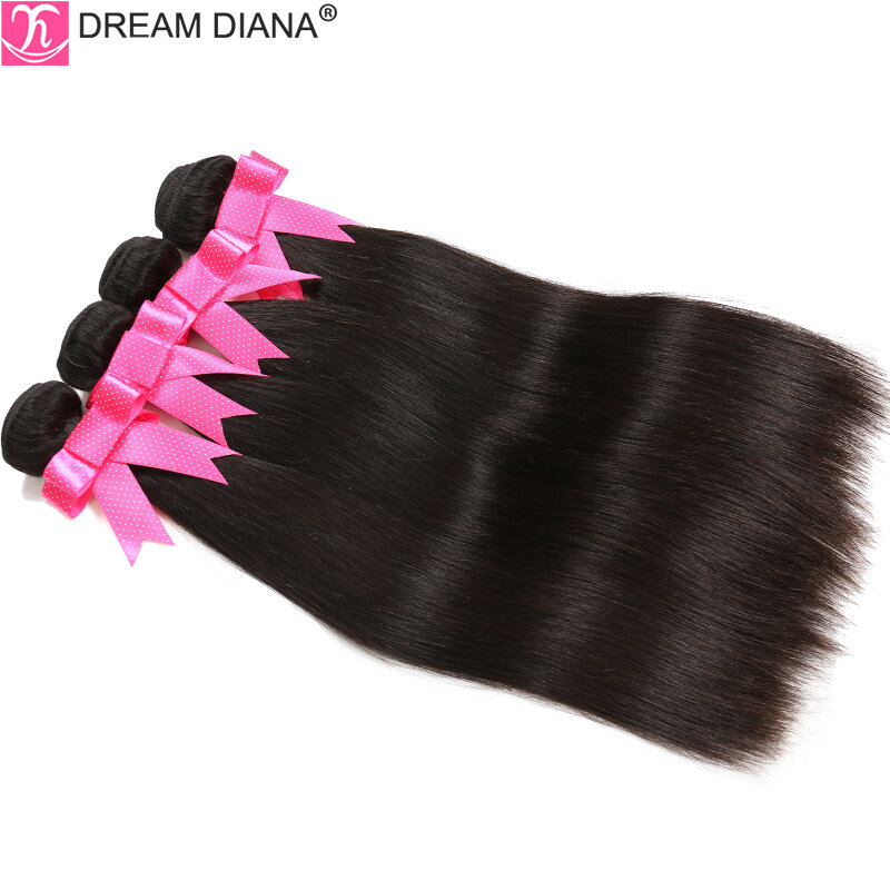 DreamDiana-mechones de pelo liso peruano, extensiones de cabello humano 100%, ombré, sedoso, T1B/30, Remy