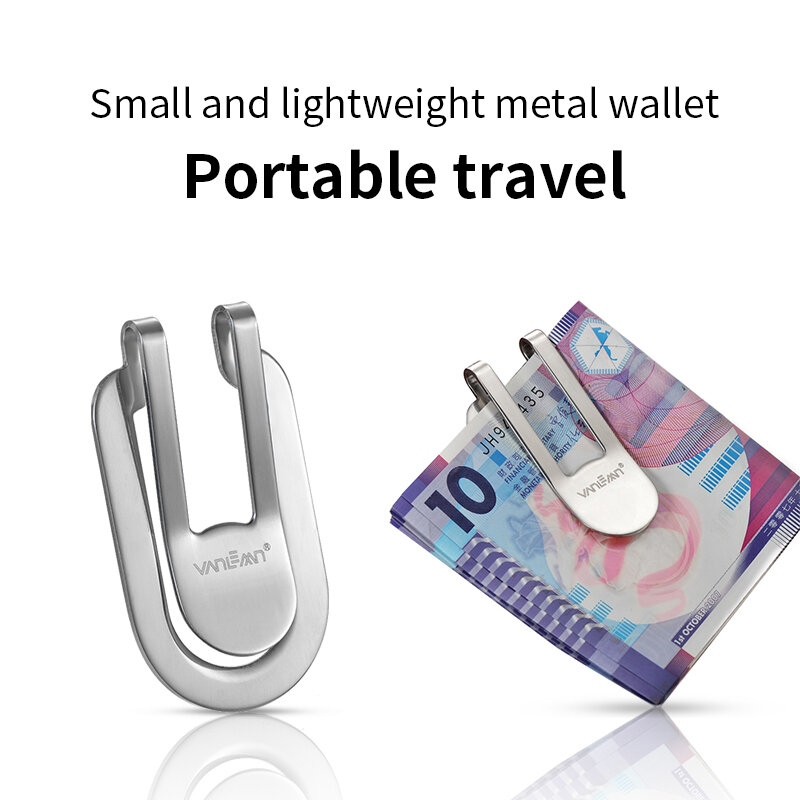 High Quality Stainless Steel Metal Money Clip Fashion Simple Silver Dollar Cash Clamp Holder Wallet For Men Women Money Clips