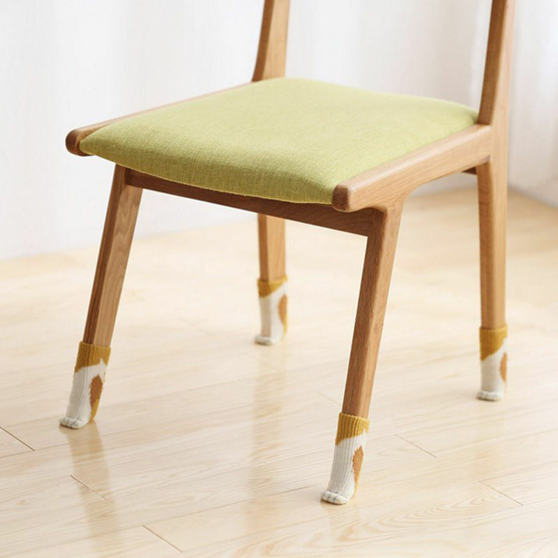 Funda de punto para patas de silla, Protector antideslizante para patas de escritorio, muebles, mesa de comedor, 4 unidades