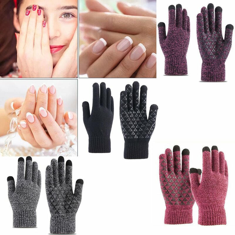 Neue Touchscreen Gestrickte Handschuhe Winter Herbst Männer Frauen Verdicken Wolle Handschuh Im Freien Anti-slip Wärmer Paar Handschuhe Hot