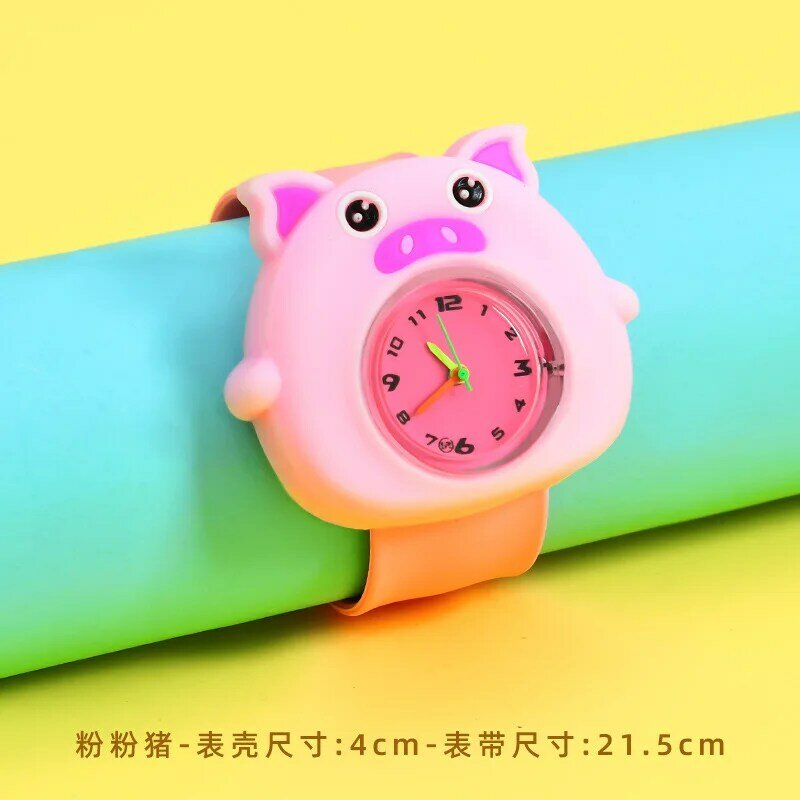 Reloj de pulsera de silicona para niños y niñas, pulsera de cuarzo con dibujos animados 3D de 49 colores diferentes, venta al por mayor