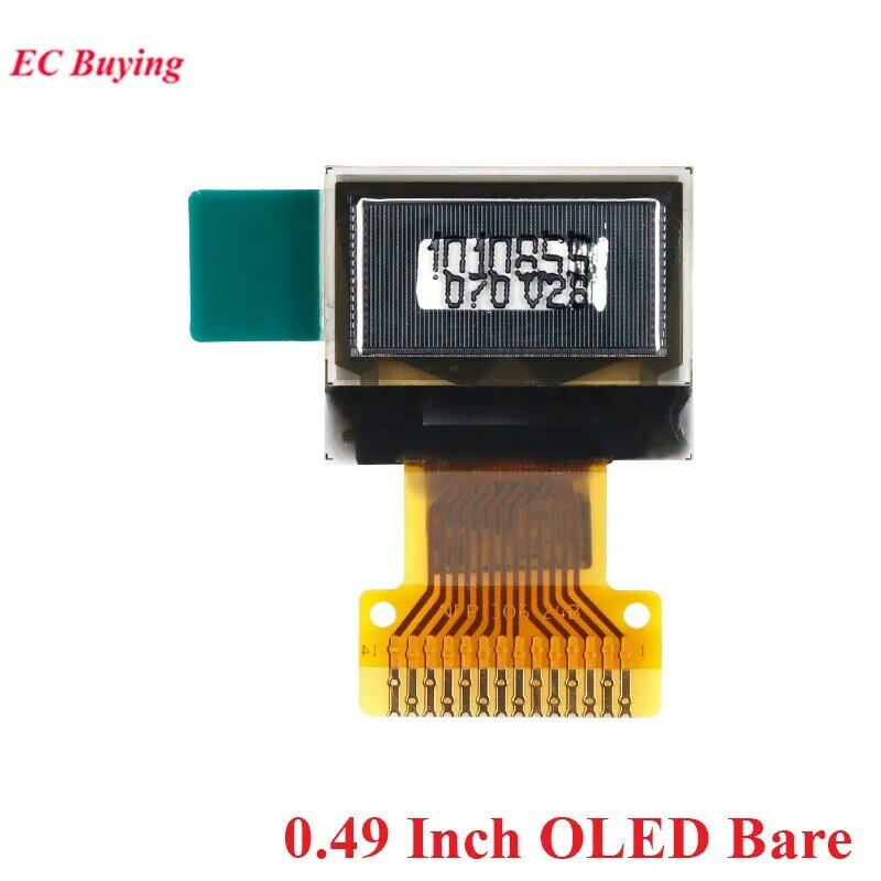 Modulo LCD Display OLED da 0.49 pollici schermo bianco da 0.49 "64x32 interfaccia I2C IIC SSD1306 Driver per Arduino AVR STM32