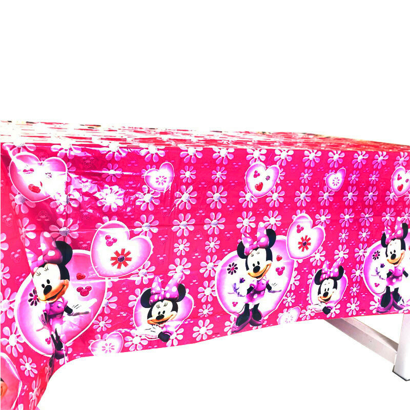 Disney Minnie Mouse ธีมทารกฝักบัว Disposable Tableware เด็กหญิงที่ชื่นชอบ Minnie Happy Birthday Party อุปกรณ์ตกแต่ง