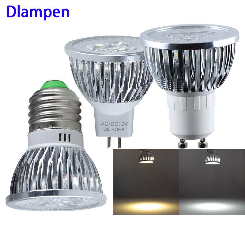 Светодиодный точечный светильник bombilla mr16 E27 GU10, 3 Вт, 12 В, 24 В, лампочка в алюминиевом корпусе, 60 градусов, потолочный светильник, светильник 12, ...