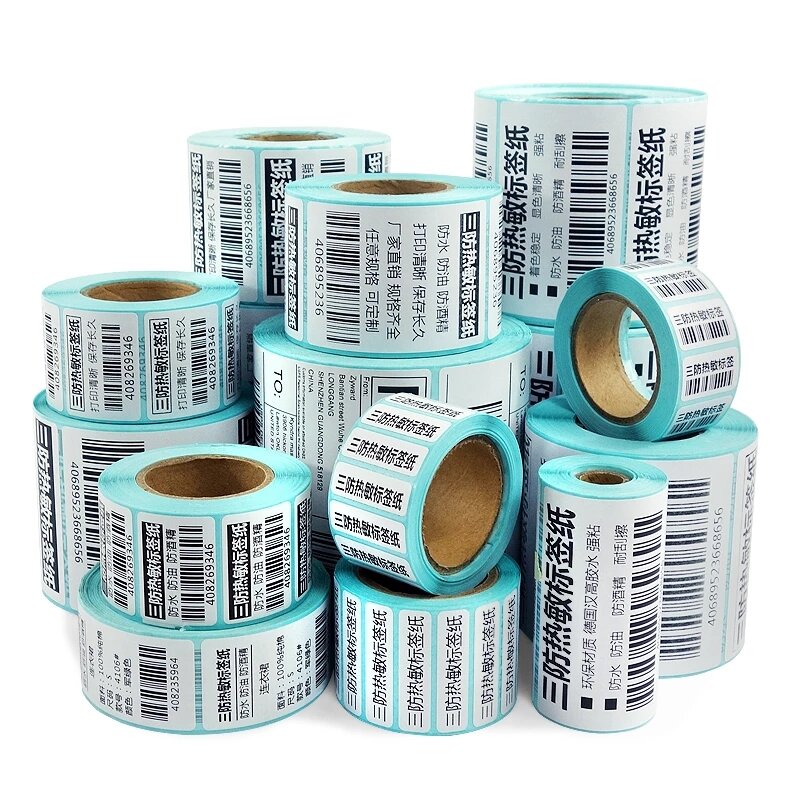 Thermische Label Aufkleber Breite 30mm ~ 100mm Thermische Papier Klebstoff barcode Aufkleber Wasserdicht, öl-beweis, und scratch-proof