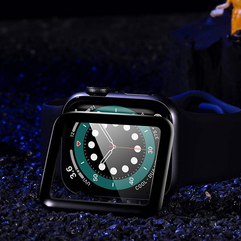Protector de pantalla de vidrio templado 3D para Apple Watch Series 6 5 4 SE, 44mm, 40mm, película protectora de cubierta completa para iWatch 3 2 42mm 38mm