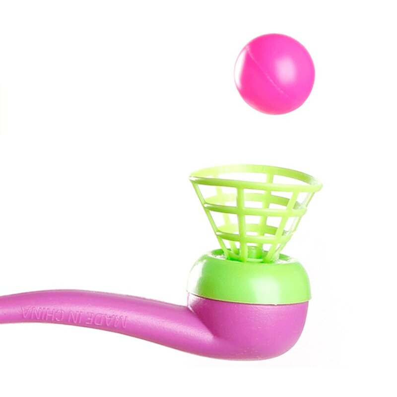 Divertenti palle galleggianti per soffiaggio giocattolo a tubo classico tradizionale sospensione in plastica che soffia palla richiamo giocattolo per bambini regalo di festa per bambini