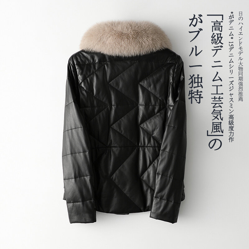 Inverno jaqueta de couro genuíno roupas femininas 2020 pato do vintage para baixo casaco + gola real raposa quente chaqueta mujer hiver 2093