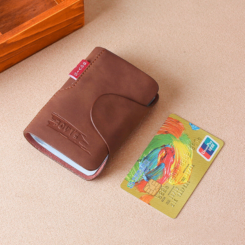 KUDIAN-BEAR PU 가죽 명함 홀더 신용 카드 케이스, 여성 남성 작은 카드 홀더 지갑 Porte Carte BIH003 PM49