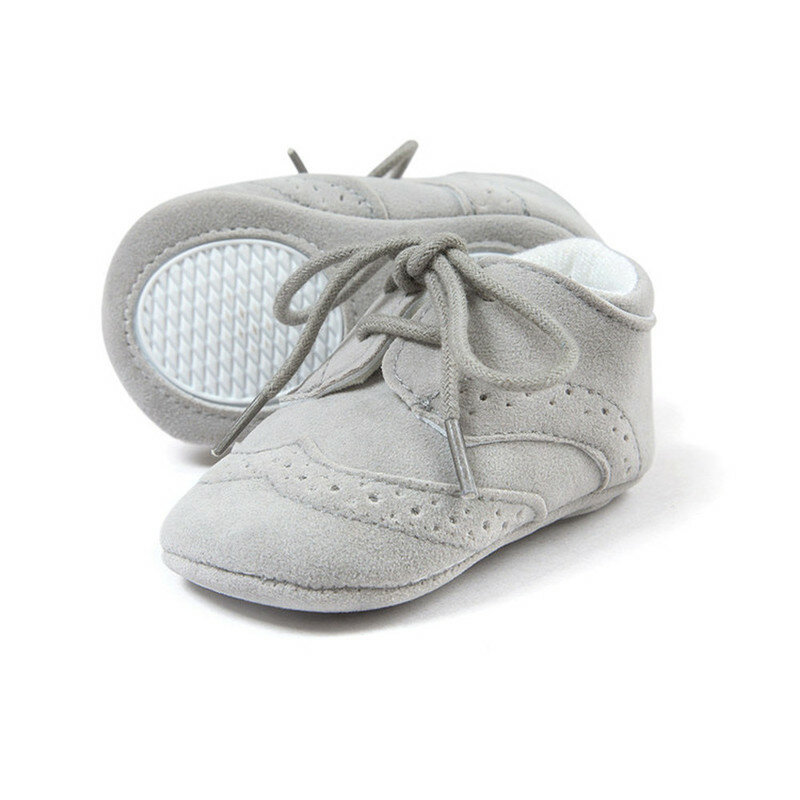 Туфли-оксфорды для новорожденных, мягкая резиновая подошва, однотонные кожаные мокасины, обувь для малышей, мальчиков и девочек