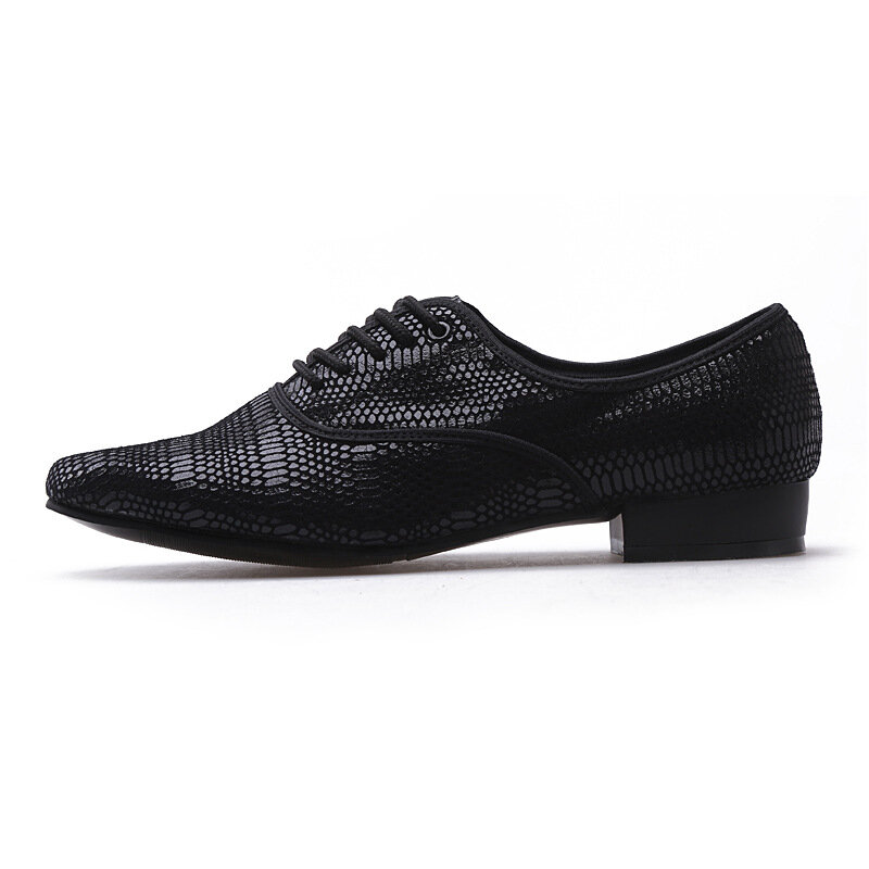 Sapatos de dança tango respirável para homens, tênis Snakeskin padrão couro, jazz, tênis esportivos modernos para dança de salão